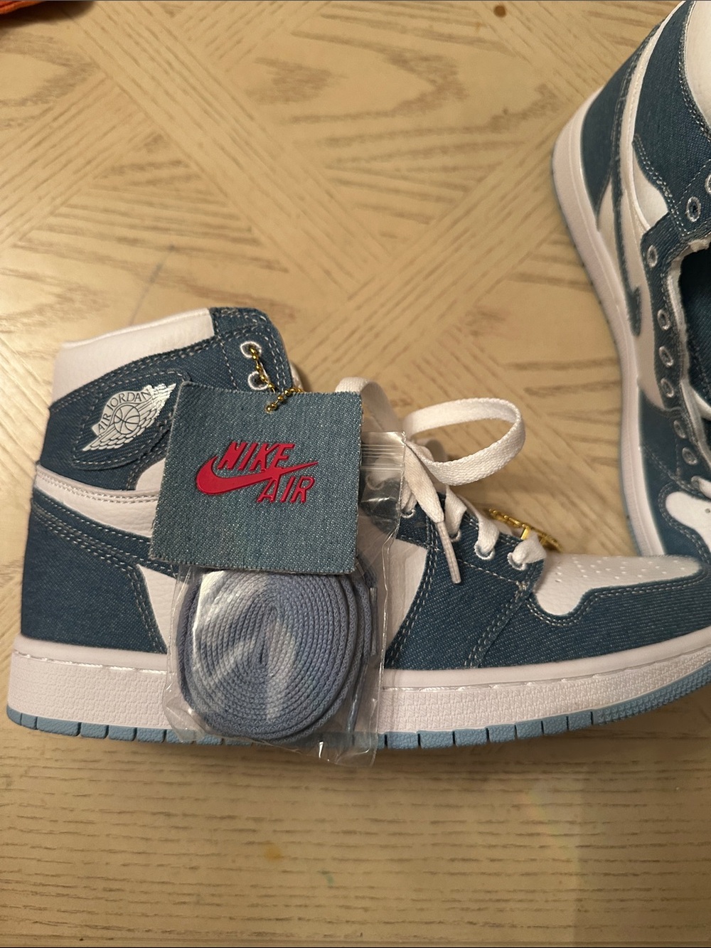 Nike Air High-Top Sneakers in Teal and White - Picture 4 of 8